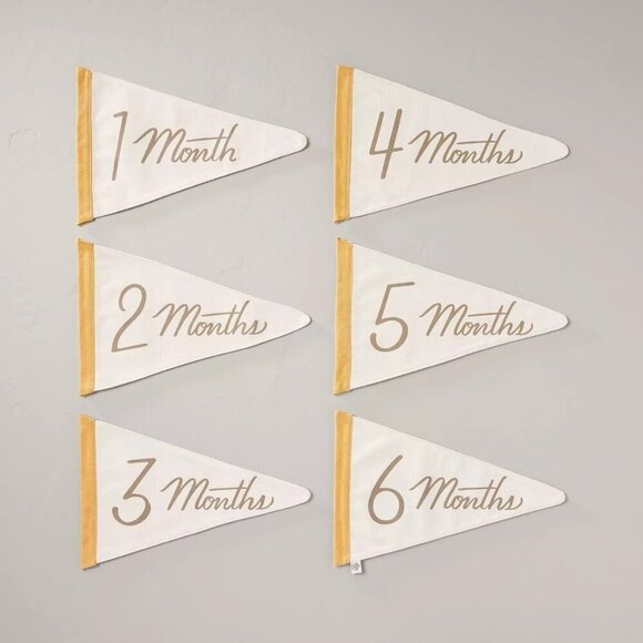 Hearth & Hand Magnolia Newborn Milestone Pennants‎ 6pc - Target - Picture 1 of 5